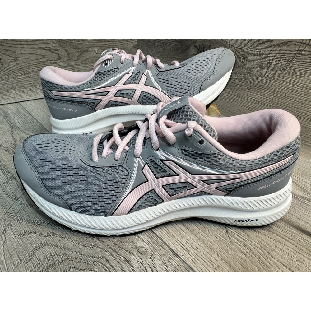 Asics Shoes Womens 8  Gel Contend 7 Running Sneakers 1012A910 Gray Fabric